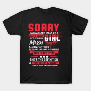 Sorry I'm Already Taken By A Sexy & Crazy Girl Funny Couple T-Shirt